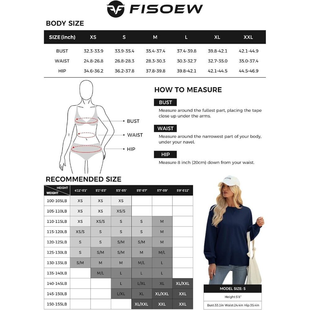 Womens Oversized Sweatshirt Knit Long Sleeve Crewneck Casual Fall Outerwear - Picture 7 of 7